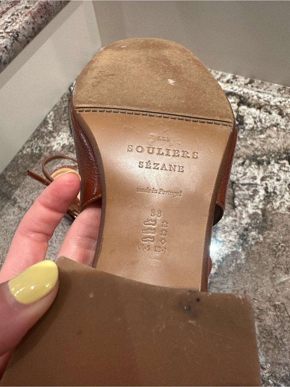 Sezane Paula Babies size 38 Brown Heeled Slingbacks - Picture 7 of 7